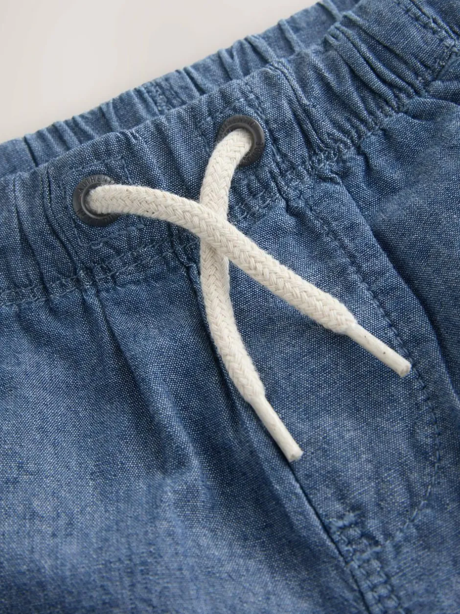 Next Chambray Blue Pull On Shorts (3mths-7yrs) Sale