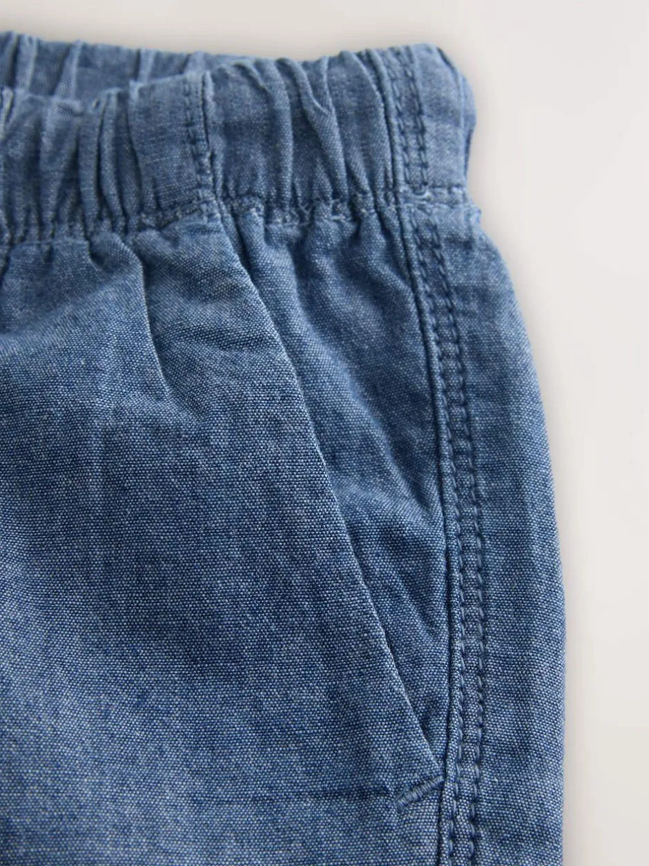 Next Chambray Blue Pull On Shorts (3mths-7yrs) Sale