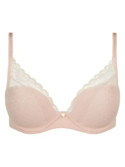 Chantelle Norah Chic Soft Feel Plunge Underwired T-Shirt Bra Dusky Pink New