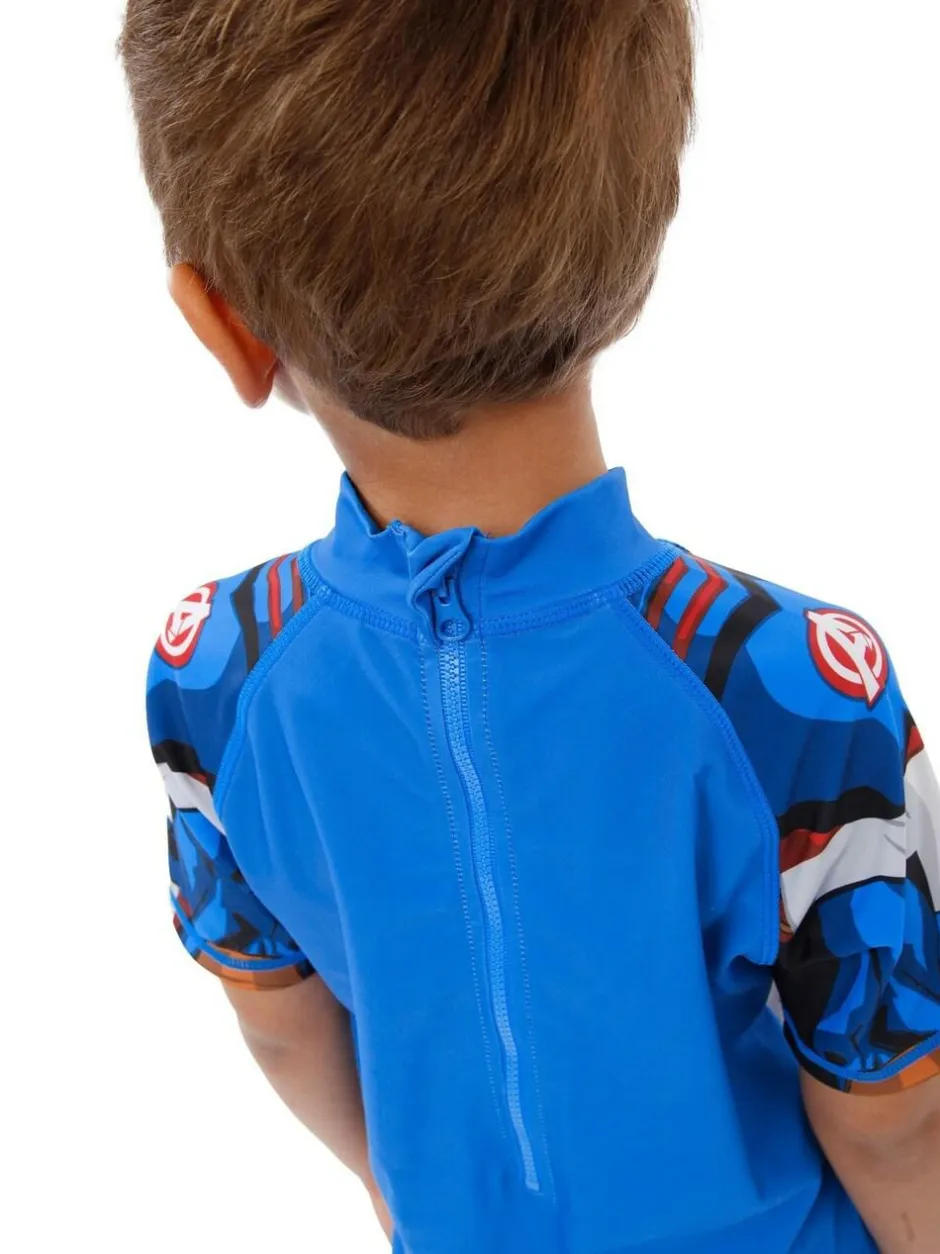 Character Blue White Marvel Avengers Captain America One Piece Swimsuit Online