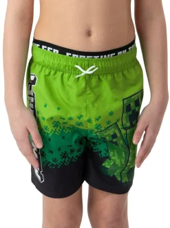 Character Green Minecraft Creeper Swimming Trunks Clearance