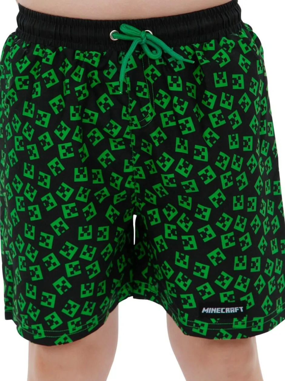 Character Green Minecraft Swim Shorts Outlet