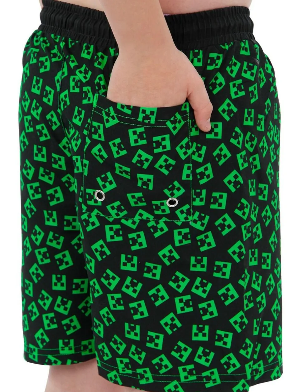 Character Green Minecraft Swim Shorts Outlet