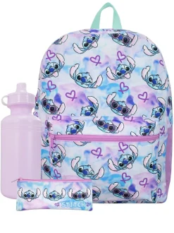 Character Purple Lilo and Stitch 3 Piece Schoolbag Set Clearance