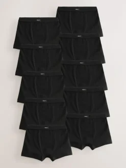 Next Soft Waistband Trunks 10 Pack (2-16yrs) Charcoal Black New