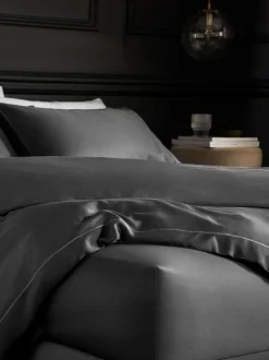 Next Charcoal Grey 300 Thread Count Collection Luxe 100% Cotton Extra Deep Fitted Sheet Sale
