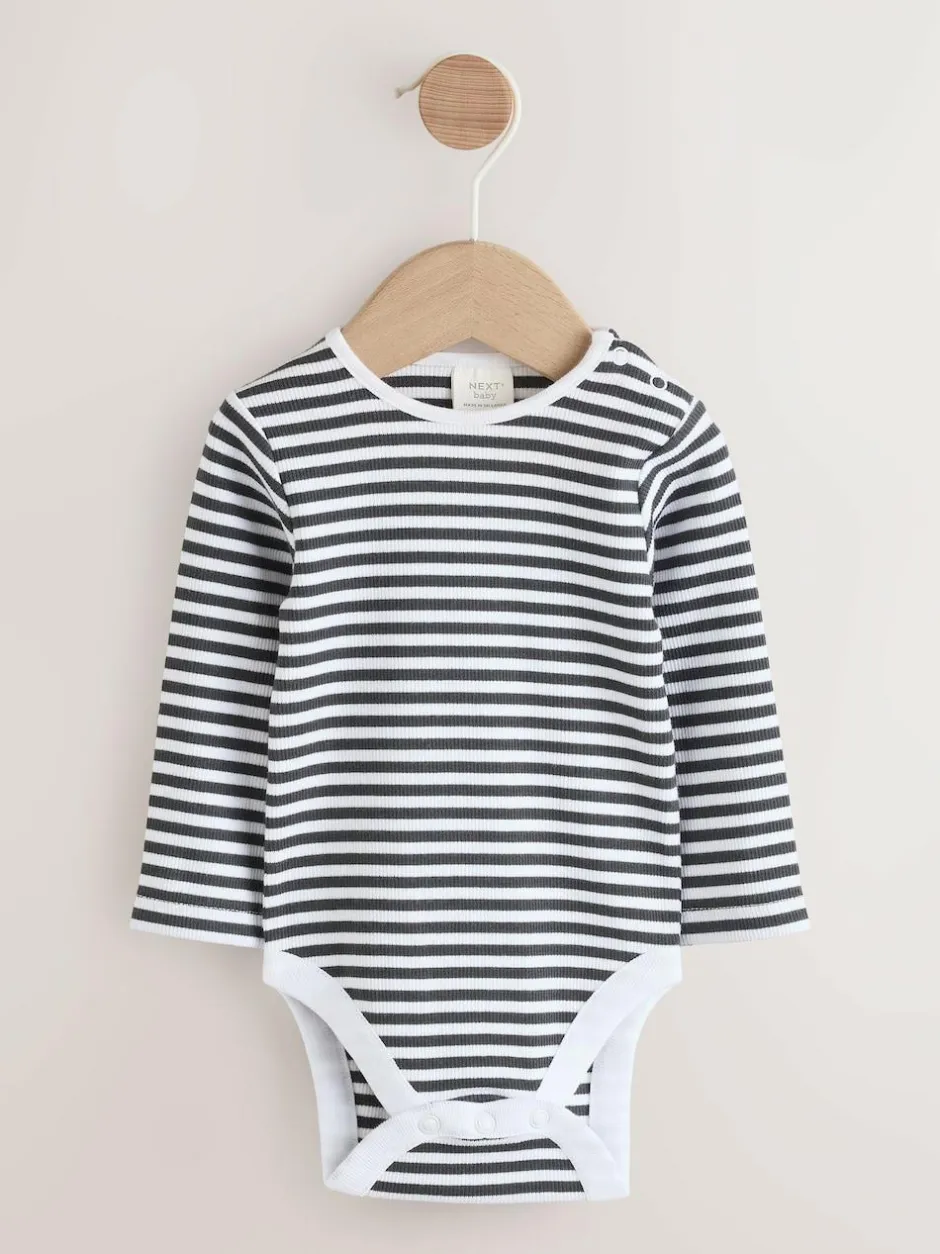 Next Baby Denim Dungarees and Bodysuit Set (0mths-2yrs) Charcoal Grey Best
