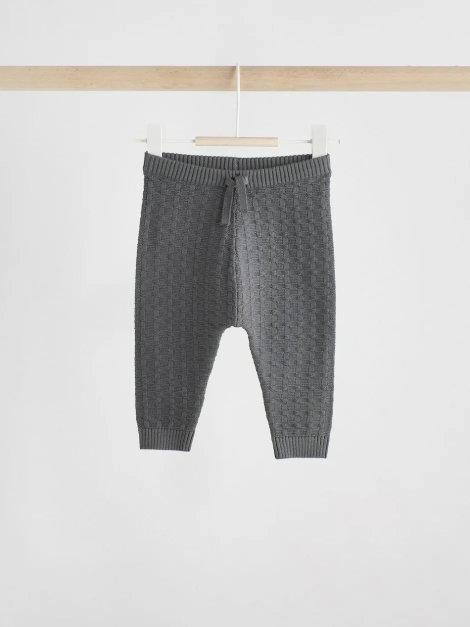 Next Baby Textured Knitted 100% Cotton Jumper and Leggings Set (0mths-3yrs) Charcoal Grey Discount