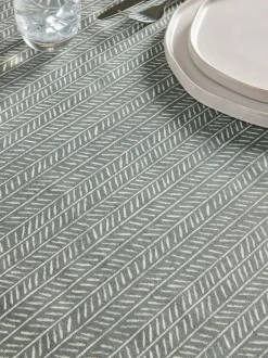 Next Charcoal Grey Chevron Wipe Clean Tablecloth Sale