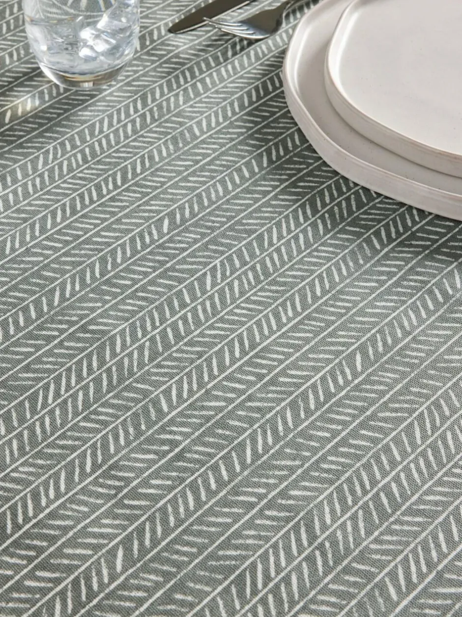 Next Charcoal Grey Chevron Wipe Clean Tablecloth Sale