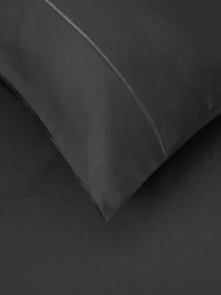 Next Charcoal Grey Collection Luxe 300 Thread Count 100% Cotton Sateen Satin Stitch Luxury Duvet Cover And Pillowcase Set New