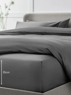 Next Charcoal Grey Collection Luxe 400 Thread Count Egyptian Deep Fitted Cotton Sateen Sheet Sale