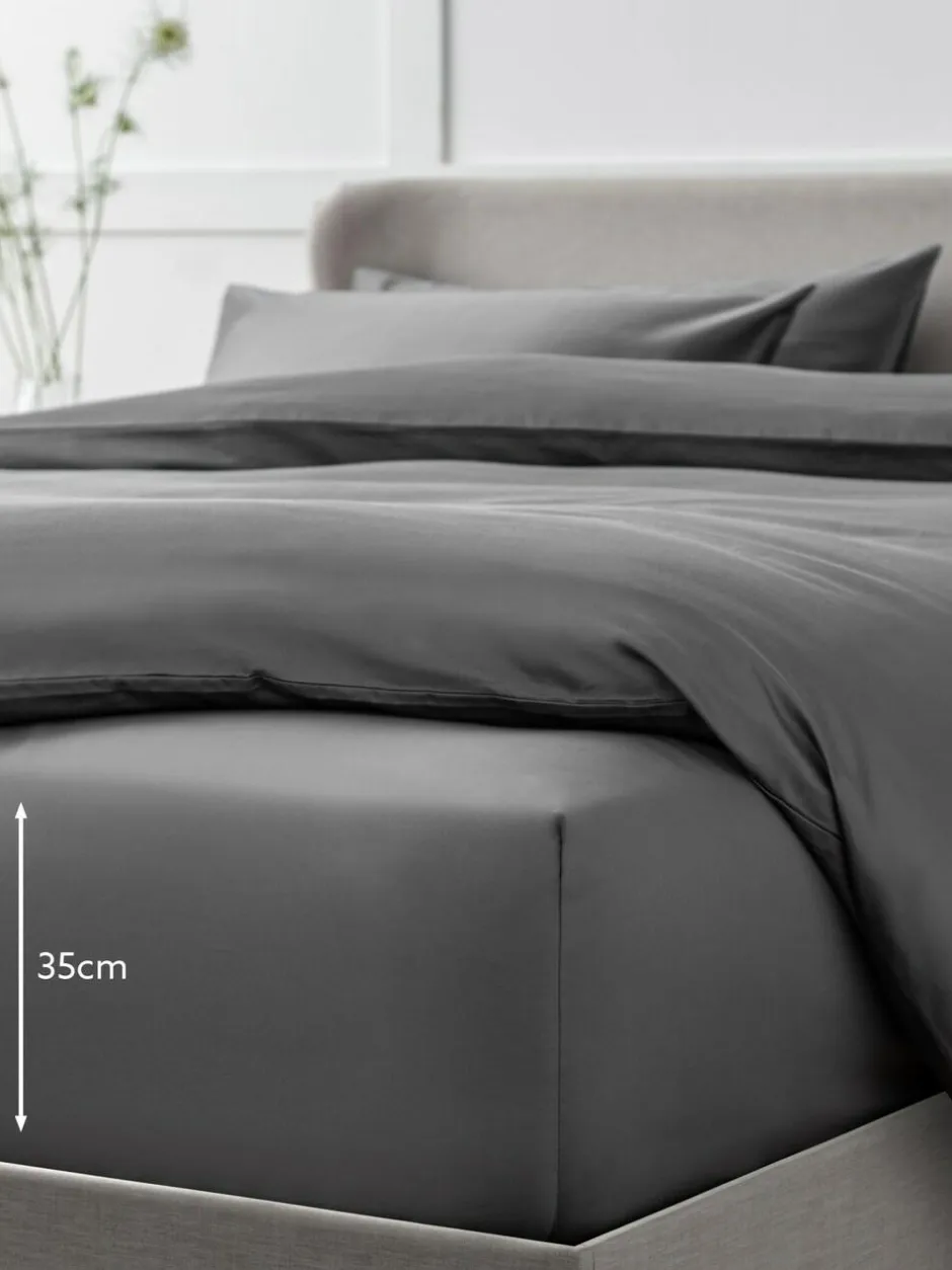 Next Charcoal Grey Collection Luxe 400 Thread Count Egyptian Deep Fitted Cotton Sateen Sheet Sale