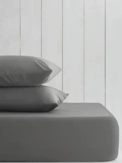 Next Charcoal Grey Cotton Rich Fitted Bed Sheet Best