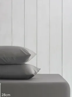 Next Charcoal Grey Cotton Rich Fitted Bed Sheet Best