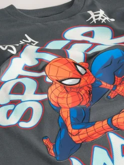 Next Spiderman Short Sleeve T-Shirt (3-16yrs) Charcoal Grey Gel Sale