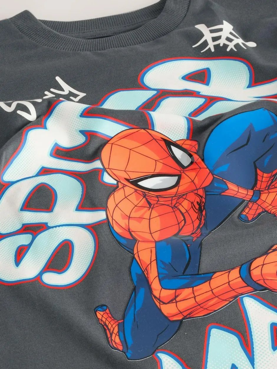Next Spiderman Short Sleeve T-Shirt (3-16yrs) Charcoal Grey Gel Sale