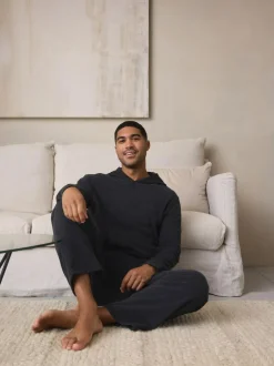 Next Charcoal Grey Hooded Towelling Pyjamas Set Clearance