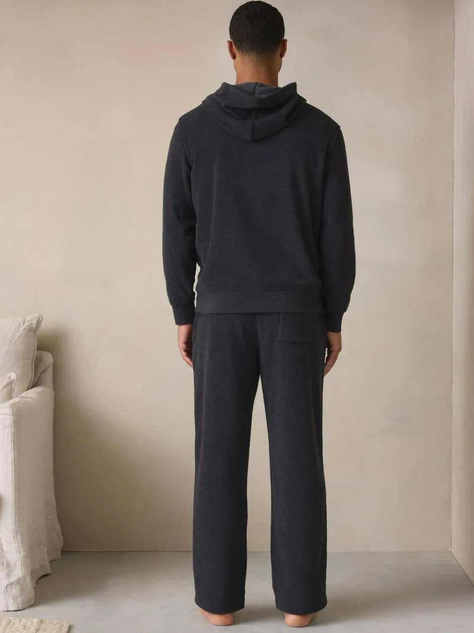 Next Charcoal Grey Hooded Towelling Pyjamas Set Clearance