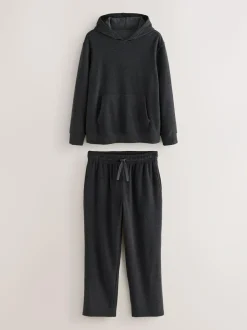 Next Charcoal Grey Hooded Towelling Pyjamas Set Clearance