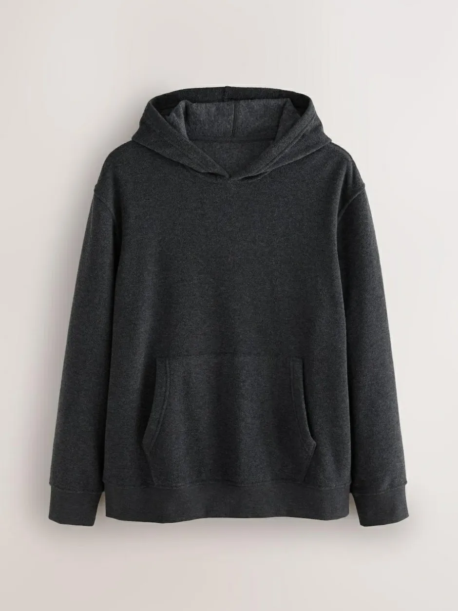 Next Charcoal Grey Hooded Towelling Pyjamas Set Clearance