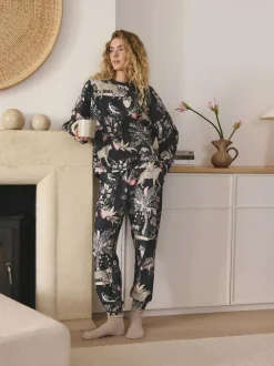 Next Charcoal Grey Leopard Long Sleeve Pyjamas Online