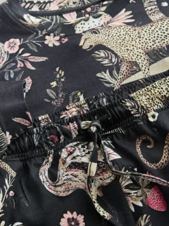 Next Charcoal Grey Leopard Long Sleeve Pyjamas Online