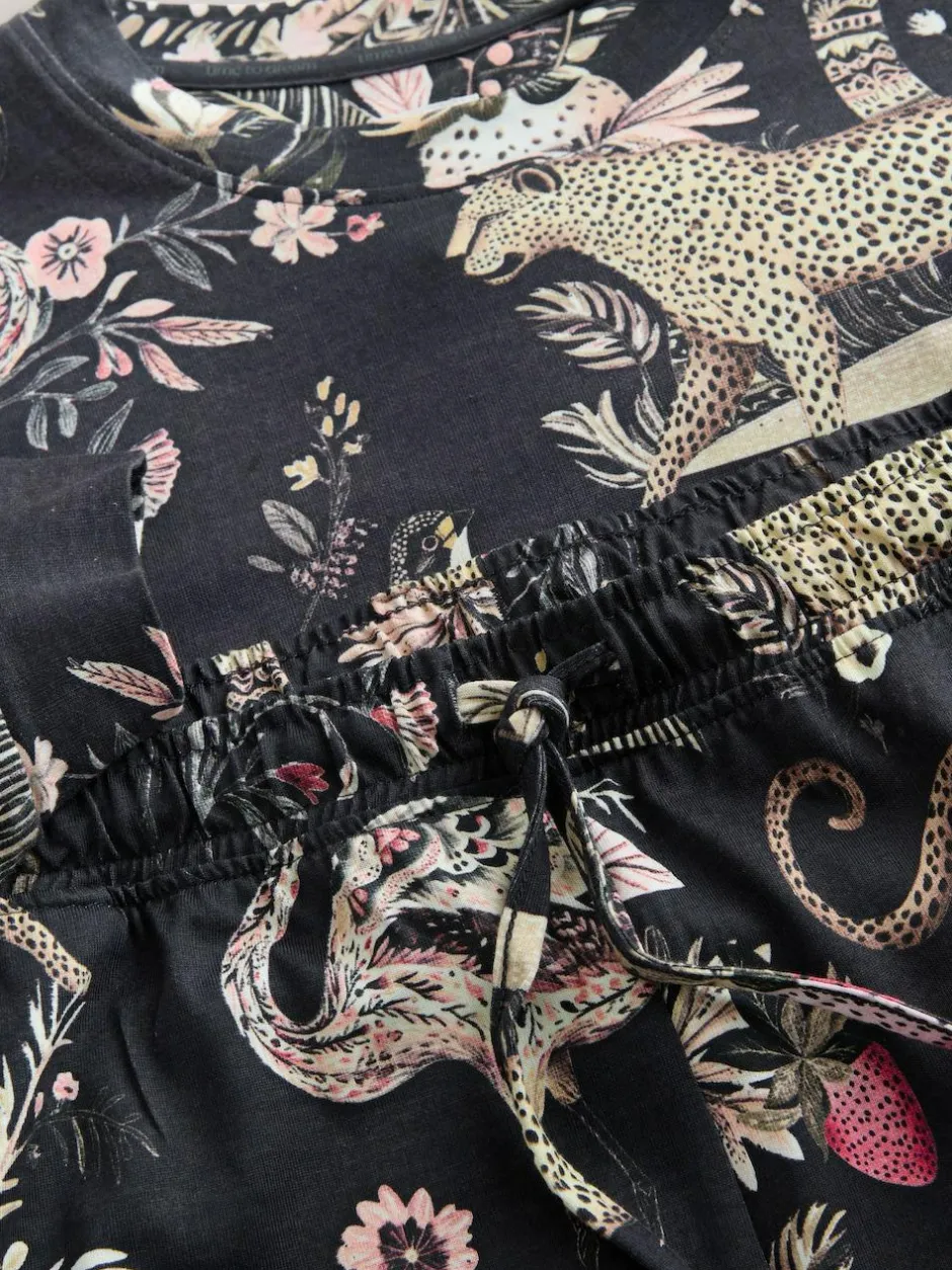 Next Charcoal Grey Leopard Long Sleeve Pyjamas Online