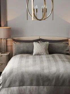Next Madison Quilted Velvet Duvet Cover and Pillowcase Set Charcoal Grey Best