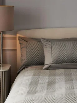 Next Madison Quilted Velvet Duvet Cover and Pillowcase Set Charcoal Grey Best