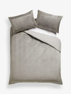 Next Madison Quilted Velvet Duvet Cover and Pillowcase Set Charcoal Grey Best