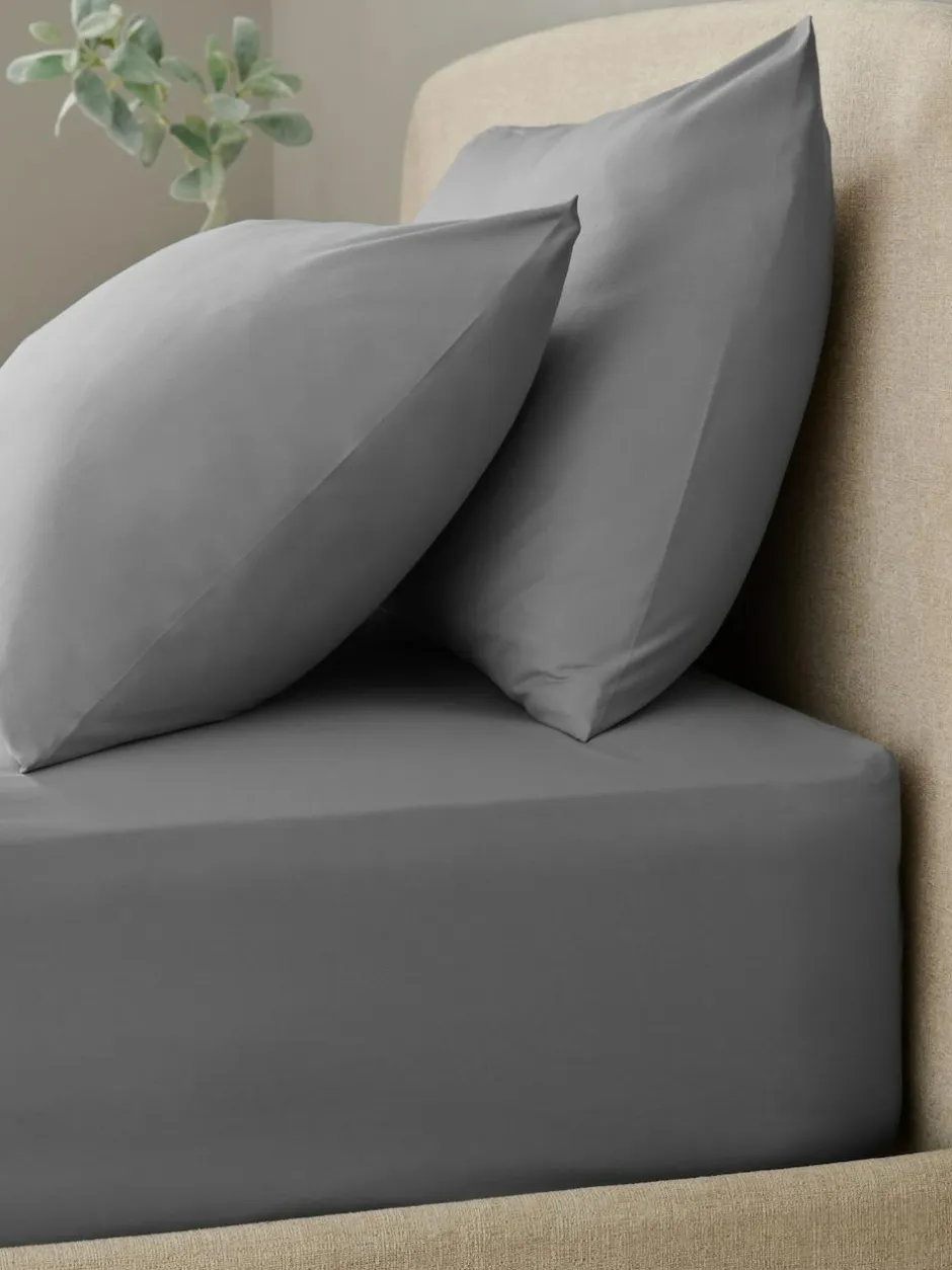 Next Charcoal Grey Non Iron Simply Soft Extra Deep Fitted Sheet Outlet