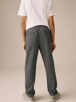 Next Regular Fit Rib Waist Pull-On Trousers (3-16yrs) Charcoal Grey Clearance