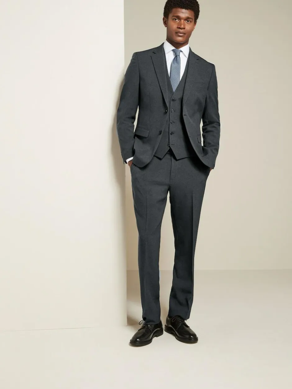 Next Regular Fit Essential Suit Waistcoat Charcoal Grey Outlet