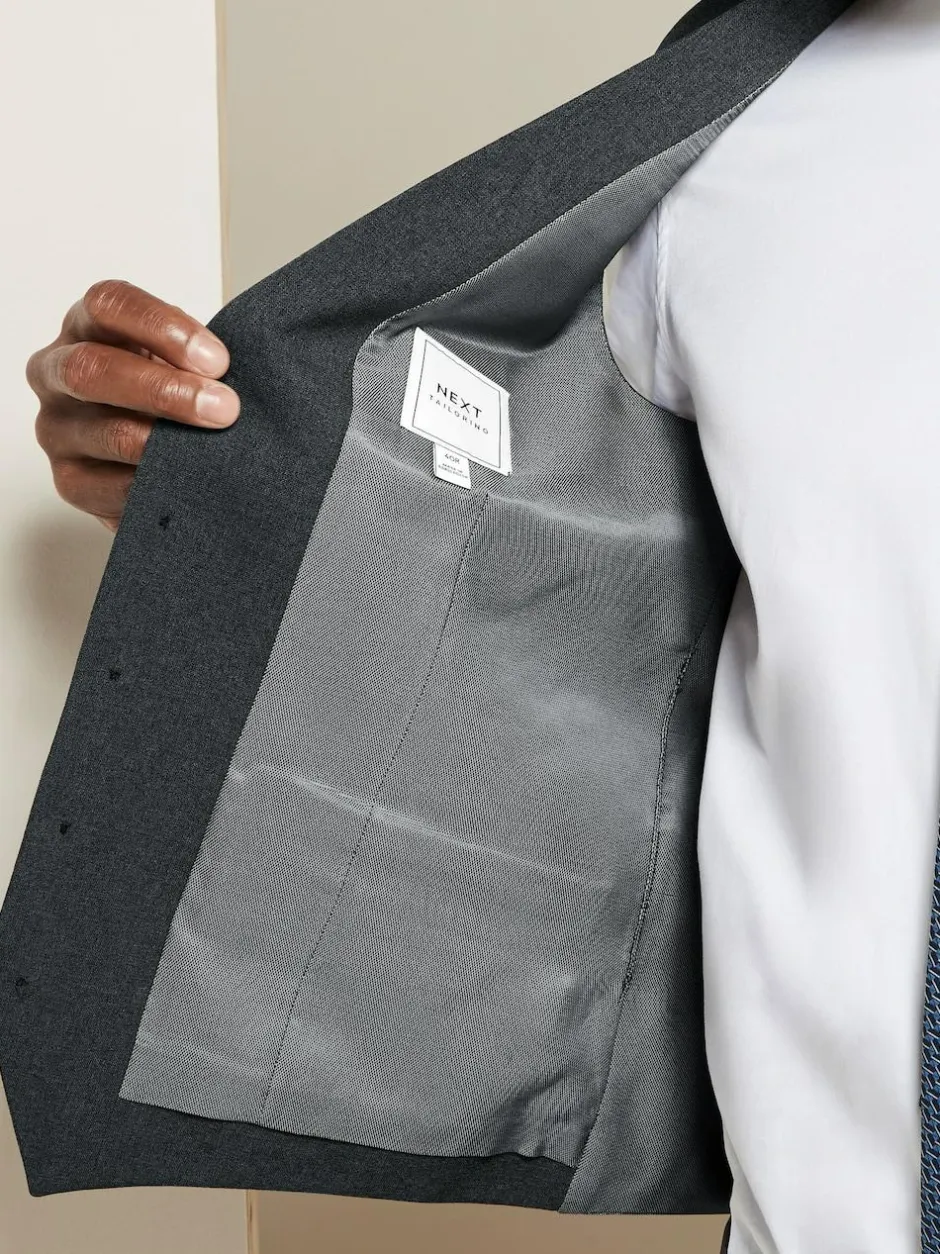 Next Regular Fit Essential Suit Waistcoat Charcoal Grey Outlet