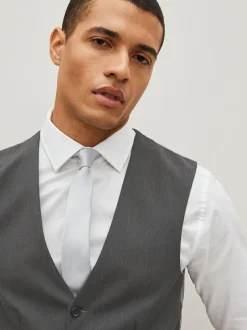 Next Regular Fit Waistcoat Charcoal Grey Discount