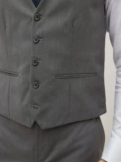 Next Regular Fit Waistcoat Charcoal Grey Discount