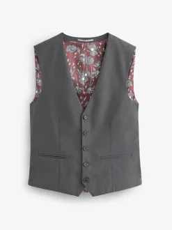 Next Regular Fit Waistcoat Charcoal Grey Discount