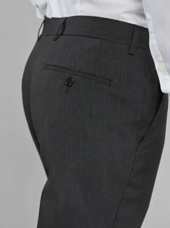 Next Charcoal Grey Regular Fit Stretch Smart Trousers Outlet