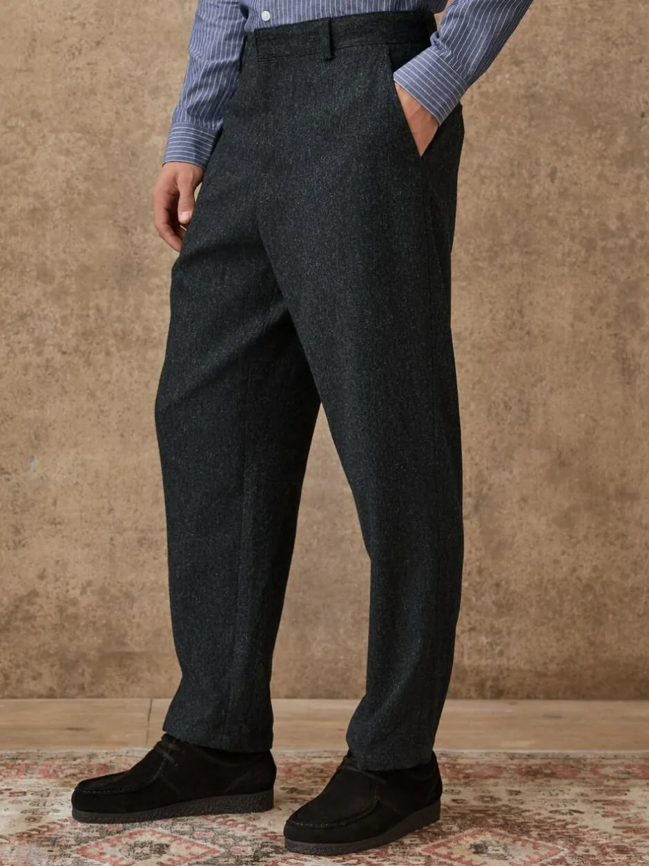 Next Relaxed Fit Wool Blend Suit Trousers Charcoal Grey