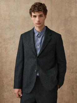 Next Relaxed Fit Wool Blend Suit Jacket Charcoal Grey New