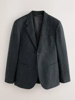 Next Relaxed Fit Wool Blend Suit Jacket Charcoal Grey New