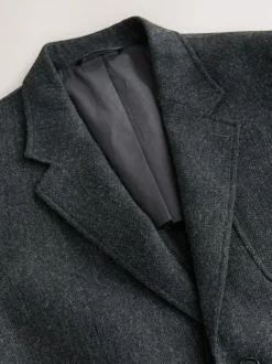Next Relaxed Fit Wool Blend Suit Jacket Charcoal Grey New