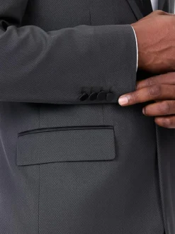 Next Charcoal Grey Skinny Fit Inset Lapel Detail Tuxedo Suit Jacket Outlet