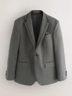 Next Charcoal Grey Skinny Fit Inset Lapel Detail Tuxedo Suit Jacket Outlet