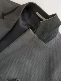 Next Charcoal Grey Skinny Fit Inset Lapel Detail Tuxedo Suit Jacket Outlet