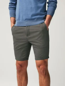 Next Skinny Fit Stretch Chinos Shorts Charcoal Grey Discount
