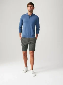 Next Skinny Fit Stretch Chinos Shorts Charcoal Grey Discount