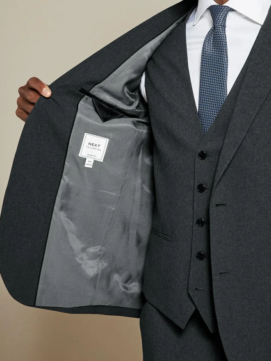 Next Slim Fit Essential Suit Jacket Charcoal Grey Discount