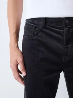 Next Slim Fit Motionflex Corduroy Stretch Trousers Charcoal Grey Discount